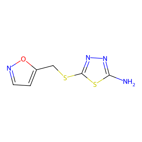 5-((Isoxazol-5-ylmethyl)thio)-1,3,4-thiadiazol-2-amine structure