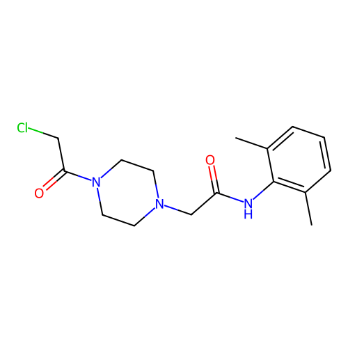 2-[4-(chloroacetyl)piperazin-1-yl]-N-(2,6-dimethylphenyl)acetamide structure
