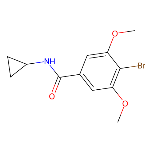 4-bromo-N-cyclopropyl-3,5-dimethoxybenzamide structure