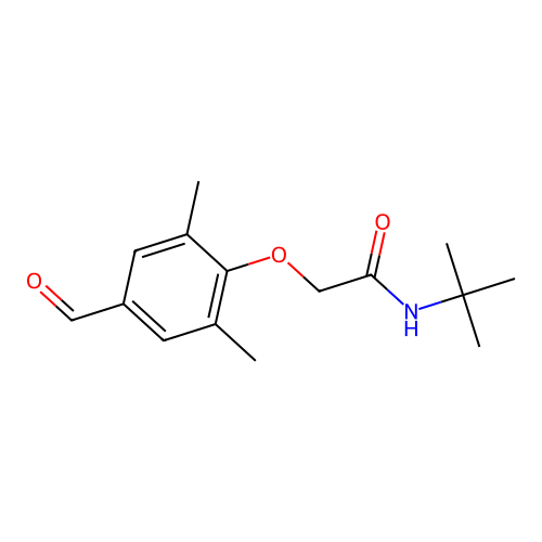 N-tert-butyl-2-(4-formyl-2,6-dimethylphenoxy)acetamide structure