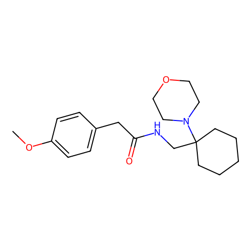 2-(4-methoxyphenyl)-N-[(1-morpholin-4-ylcyclohexyl)methyl]acetamide structure