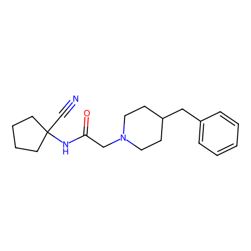 2-(4-benzylpiperidin-1-yl)-N-(1-cyanocyclopentyl)acetamide structure