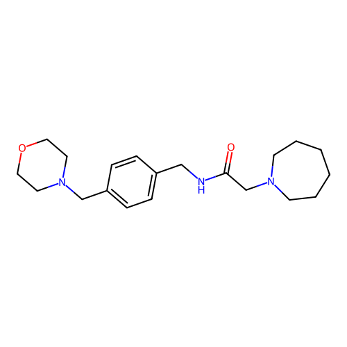 Hexahydro-N-[[4-(4-morpholinylmethyl)phenyl]methyl]-1H-azepine-1-acetamide structure