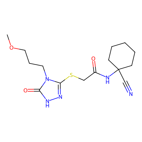 N-(1-cyanocyclohexyl)-2-[[4-(3-methoxypropyl)-5-oxo-1H-1,2,4-triazol-3-yl]sulfanyl]acetamide structure