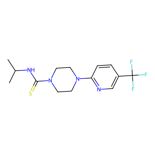 N-(propan-2-yl)-4-[5-(trifluoromethyl)pyridin-2-yl]piperazine-1-carbothioamide structure