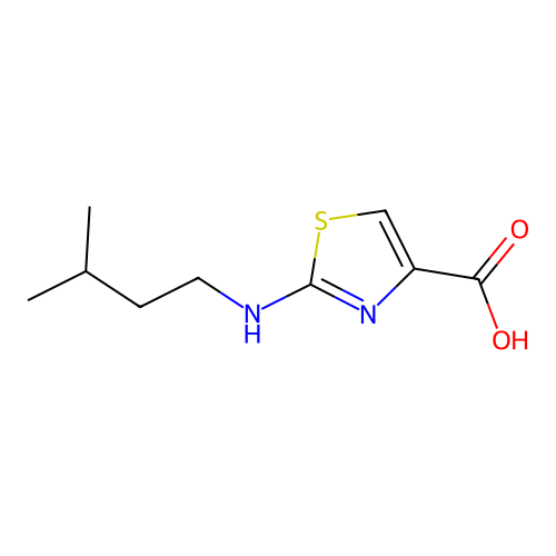 2-[(3-Methylbutyl)amino]-1,3-thiazole-4-carboxylic acid structure