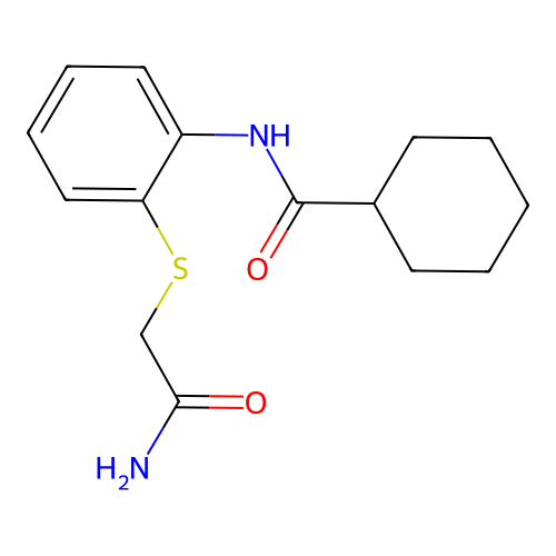 N-[2-[(2-Amino-2-oxoethyl)thio]phenyl]cyclohexanecarboxamide structure