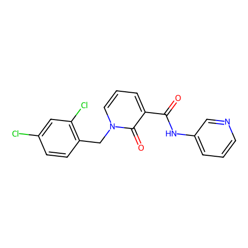 1-(2,4-dichlorobenzyl)-2-oxo-N-(pyridin-3-yl)-1,2-dihydropyridine-3-carboxamide structure