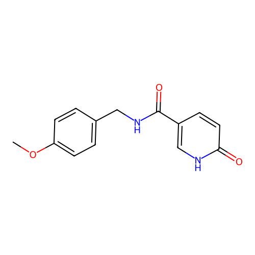 6-hydroxy-N-[(4-methoxyphenyl)methyl]pyridine-3-carboxamide structure