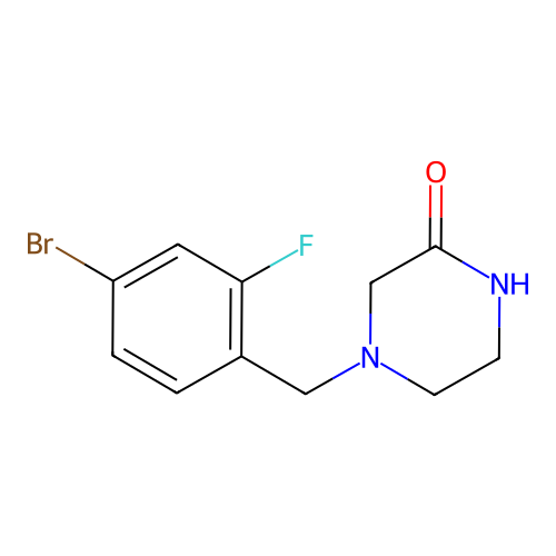 4-[(4-Bromo-2-fluorophenyl)methyl]piperazin-2-one structure