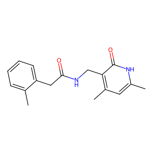 N-[(1,2-Dihydro-4,6-dimethyl-2-oxo-3-pyridinyl)methyl]-2-methylbenzeneacetamide structure