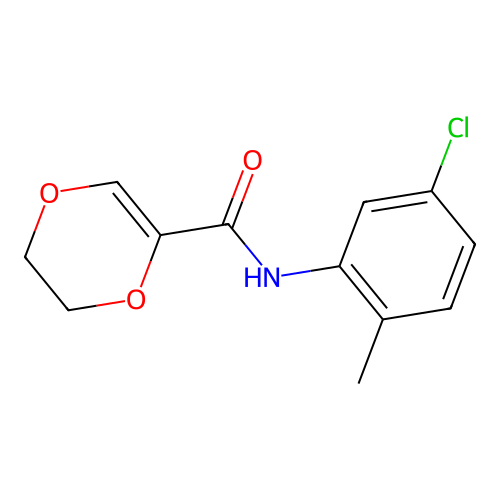 N-(5-chloro-2-methylphenyl)-5,6-dihydro-1,4-dioxine-2-carboxamide structure