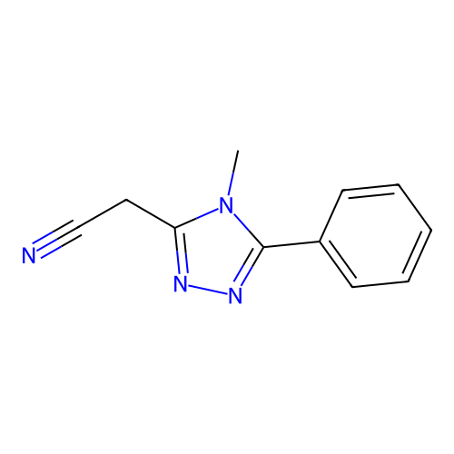 2-(4-methyl-5-phenyl-4H-1,2,4-triazol-3-yl)acetonitrile structure