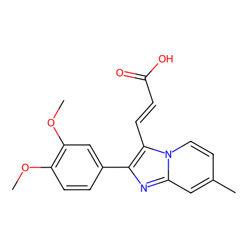 3-(2-(3,4-Dimethoxyphenyl)-7-methylimidazo[1,2-a]pyridin-3-yl)acrylic acid structure