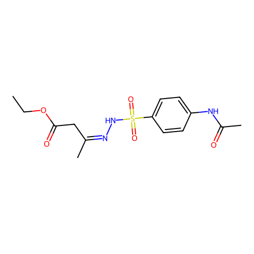 Ethyl 3-[(4-acetamidophenyl)sulfonylhydrazinylidene]butanoate structure