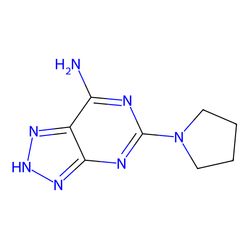 5-pyrrolidin-1-yl-2H-triazolo[4,5-d]pyrimidin-7-amine structure
