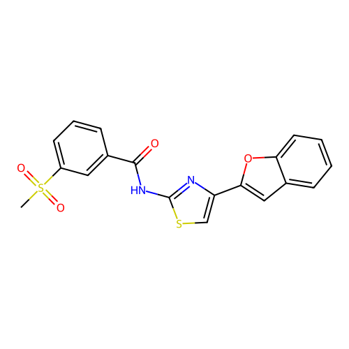N-(4-(benzofuran-2-yl)thiazol-2-yl)-3-(methylsulfonyl)benzamide structure
