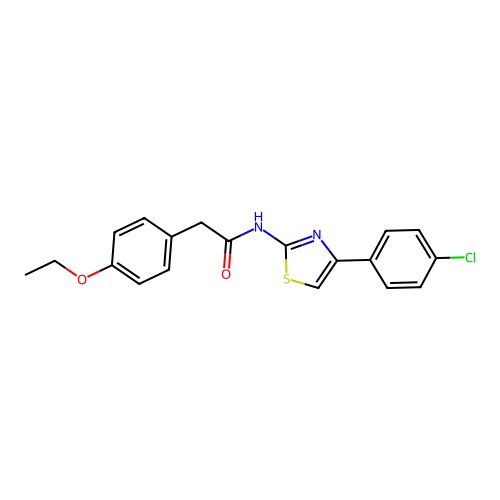 N-[4-(4-chlorophenyl)-1,3-thiazol-2-yl]-2-(4-ethoxyphenyl)acetamide structure