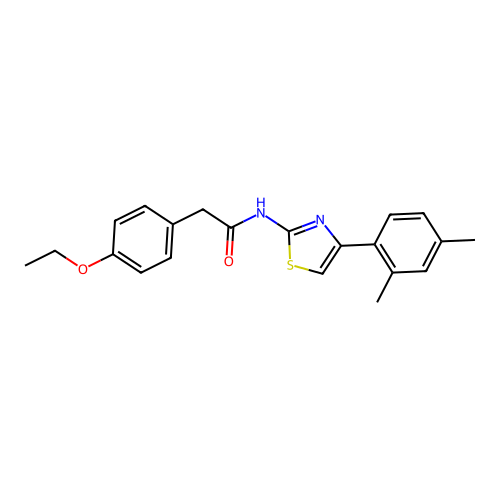 N-[4-(2,4-dimethylphenyl)-1,3-thiazol-2-yl]-2-(4-ethoxyphenyl)acetamide structure