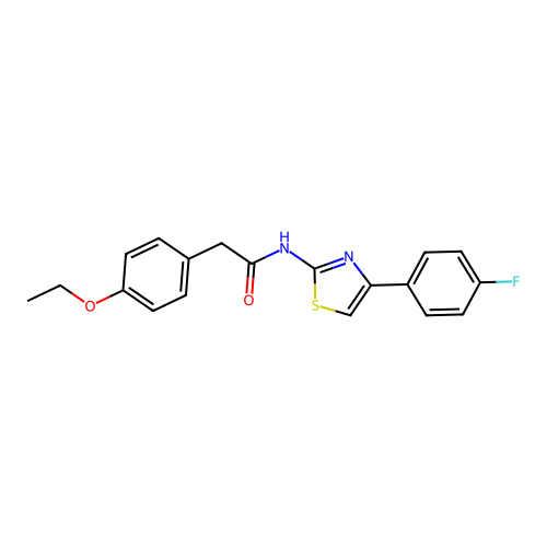2-(4-ethoxyphenyl)-N-[4-(4-fluorophenyl)-1,3-thiazol-2-yl]acetamide structure