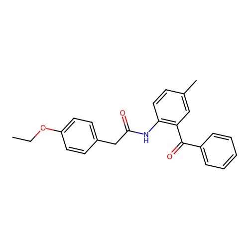 N-(2-benzoyl-4-methylphenyl)-2-(4-ethoxyphenyl)acetamide structure