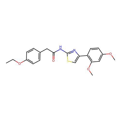 N-[4-(2,4-dimethoxyphenyl)-1,3-thiazol-2-yl]-2-(4-ethoxyphenyl)acetamide structure