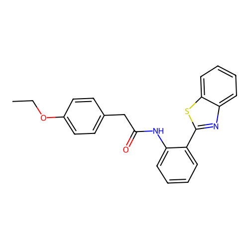 N-[2-(1,3-benzothiazol-2-yl)phenyl]-2-(4-ethoxyphenyl)acetamide structure