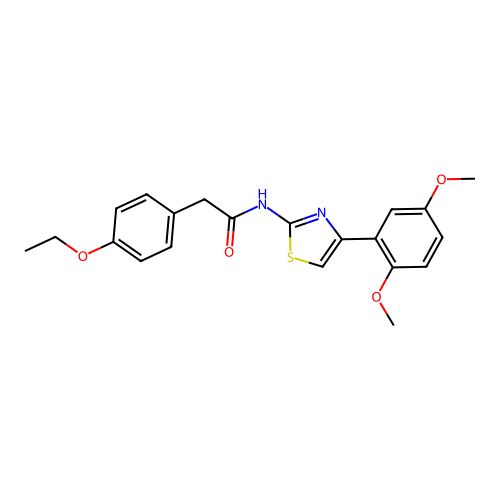 N-[4-(2,5-dimethoxyphenyl)-1,3-thiazol-2-yl]-2-(4-ethoxyphenyl)acetamide structure