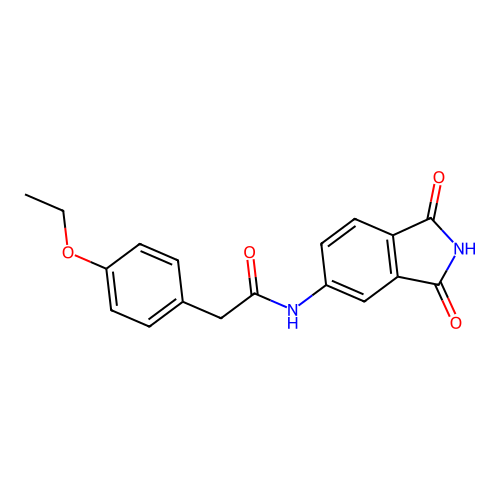 N-(1,3-dioxoisoindol-5-yl)-2-(4-ethoxyphenyl)acetamide structure