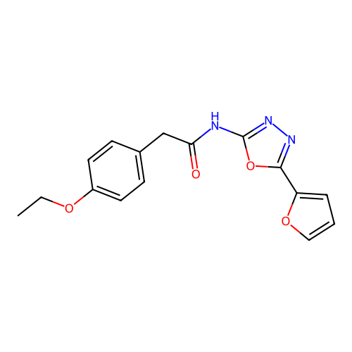 2-(4-ethoxyphenyl)-N-[5-(furan-2-yl)-1,3,4-oxadiazol-2-yl]acetamide structure