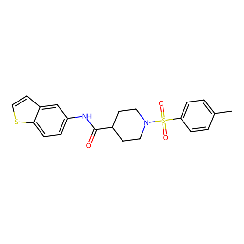 N-(benzo[b]thiophen-5-yl)-1-tosylpiperidine-4-carboxamide structure