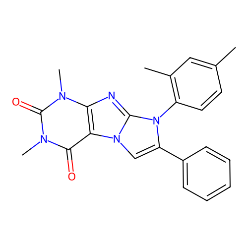 6-(2,4-Dimethylphenyl)-2,4-dimethyl-7-phenylpurino[7,8-a]imidazole-1,3-dione structure
