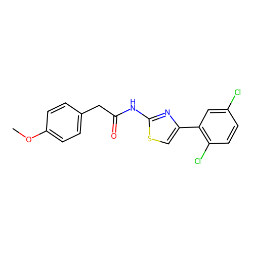 N-[4-(2,5-dichlorophenyl)-1,3-thiazol-2-yl]-2-(4-methoxyphenyl)acetamide structure