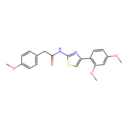N-[4-(2,4-dimethoxyphenyl)-1,3-thiazol-2-yl]-2-(4-methoxyphenyl)acetamide structure