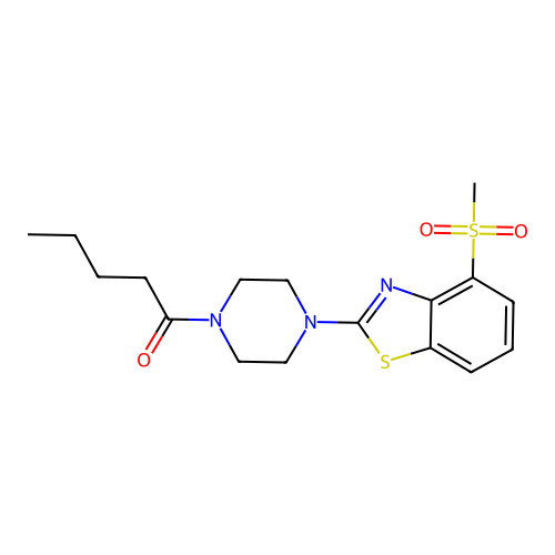 1-(4-(4-(Methylsulfonyl)benzo[d]thiazol-2-yl)piperazin-1-yl)pentan-1-one structure