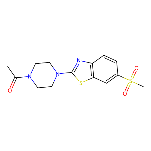 1-(4-(6-(Methylsulfonyl)benzo[d]thiazol-2-yl)piperazin-1-yl)ethanone structure