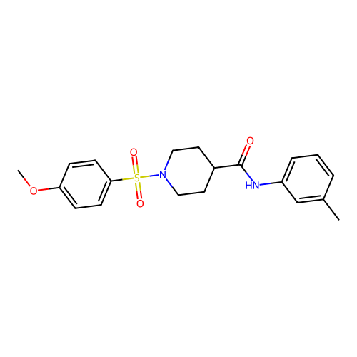 1-((4-methoxyphenyl)sulfonyl)-N-(m-tolyl)piperidine-4-carboxamide structure