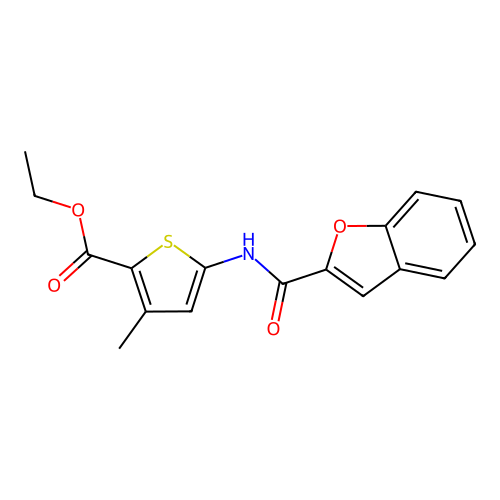 Ethyl 5-(benzofuran-2-carboxamido)-3-methylthiophene-2-carboxylate structure