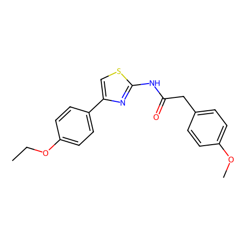 N-[4-(4-ethoxyphenyl)-1,3-thiazol-2-yl]-2-(4-methoxyphenyl)acetamide structure
