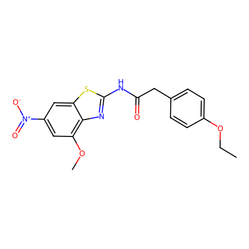 2-(4-ethoxyphenyl)-N-(4-methoxy-6-nitro-1,3-benzothiazol-2-yl)acetamide structure