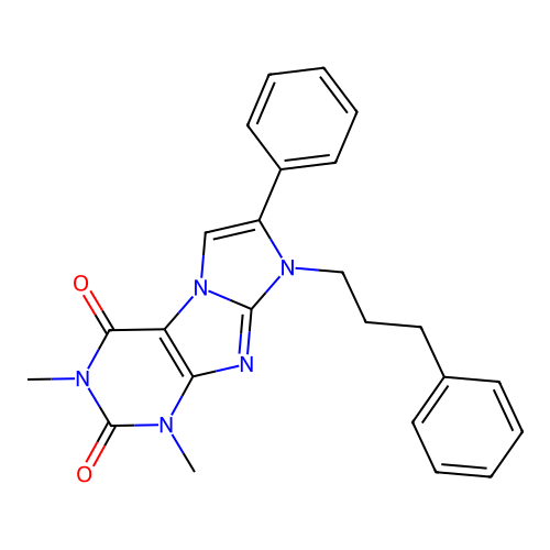 2,4-Dimethyl-7-phenyl-6-(3-phenylpropyl)purino[7,8-a]imidazole-1,3-dione structure