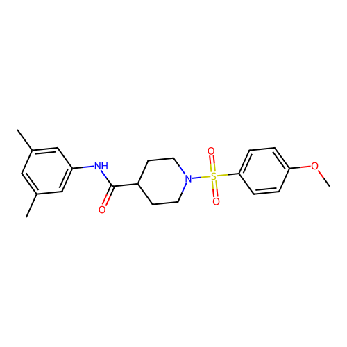 N-(3,5-dimethylphenyl)-1-(4-methoxyphenyl)sulfonylpiperidine-4-carboxamide structure