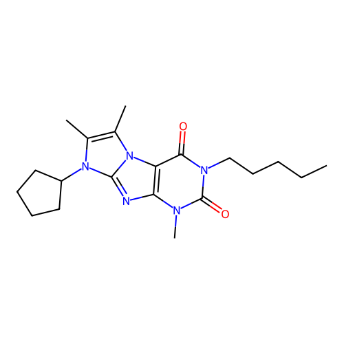 6-Cyclopentyl-4,7,8-trimethyl-2-pentylpurino[7,8-a]imidazole-1,3-dione structure