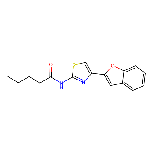 N-[4-(1-benzofuran-2-yl)-1,3-thiazol-2-yl]pentanamide structure