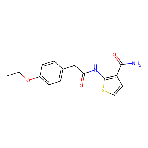 2-(2-(4-Ethoxyphenyl)acetamido)thiophene-3-carboxamide structure