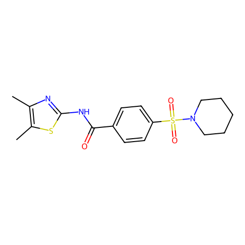 N-(4,5-dimethylthiazol-2-yl)-4-(piperidin-1-ylsulfonyl)benzamide structure