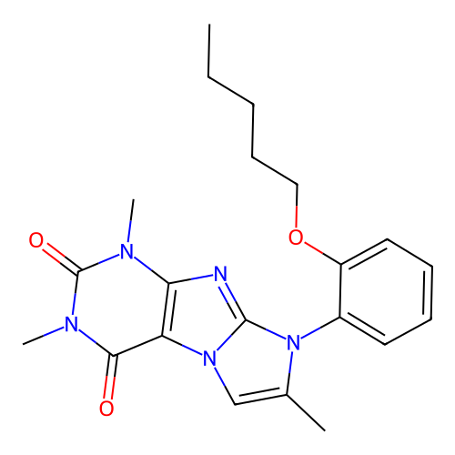 2,4,7-Trimethyl-6-(2-pentoxyphenyl)purino[7,8-a]imidazole-1,3-dione structure