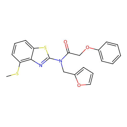 N-(furan-2-ylmethyl)-N-(4-(methylthio)benzo[d]thiazol-2-yl)-2-phenoxyacetamide structure