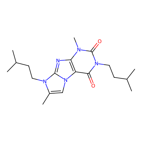 4,7-Dimethyl-2,6-bis(3-methylbutyl)purino[7,8-a]imidazole-1,3-dione structure