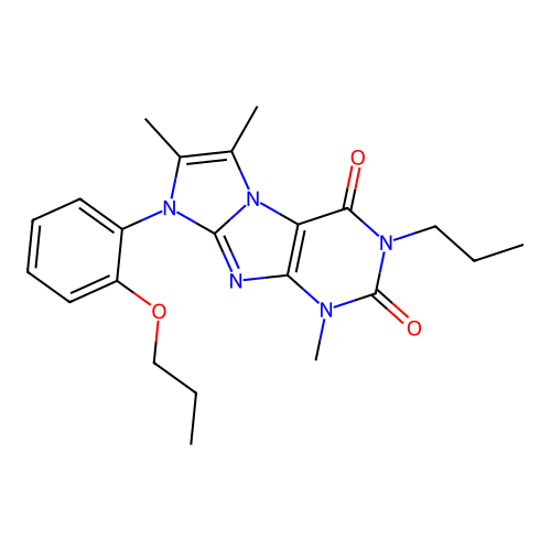 4,7,8-Trimethyl-6-(2-propoxyphenyl)-2-propylpurino[7,8-a]imidazole-1,3-dione structure